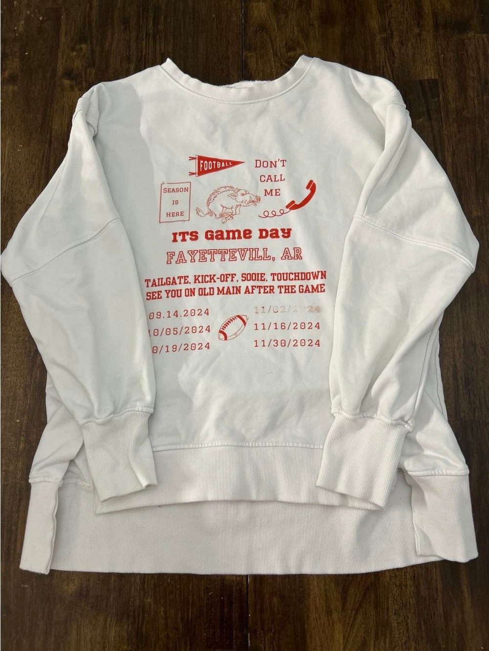 White Fayetteville Game Day Graphic Crewneck Sweatshirt